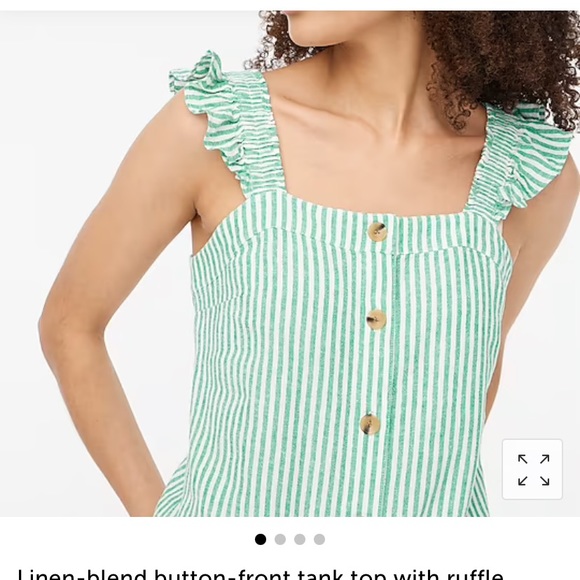 J. Crew Factory Tops - jcrew factory Cute green and white striped linen top, like new